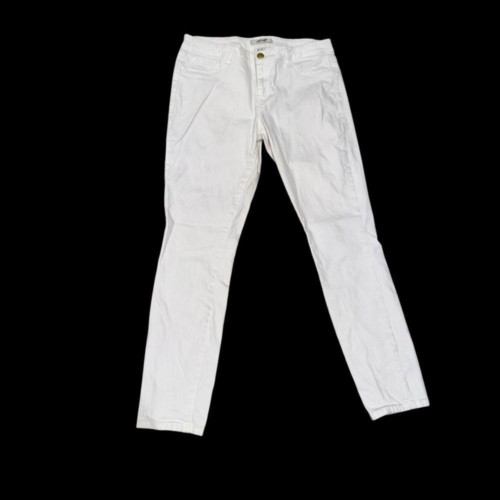Refuge Solid White Skinny Jeans Classic Stretch Denim Pants Casual size 12 - Picture 2 of 10